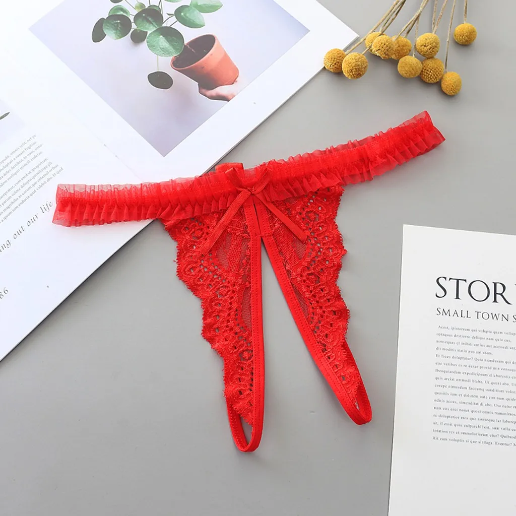 New arrival Women's Sexy Lingerie Lace Open Thong Panties G-Pants Lingerie Pajamas multi-color optional трусы женские thong 51*