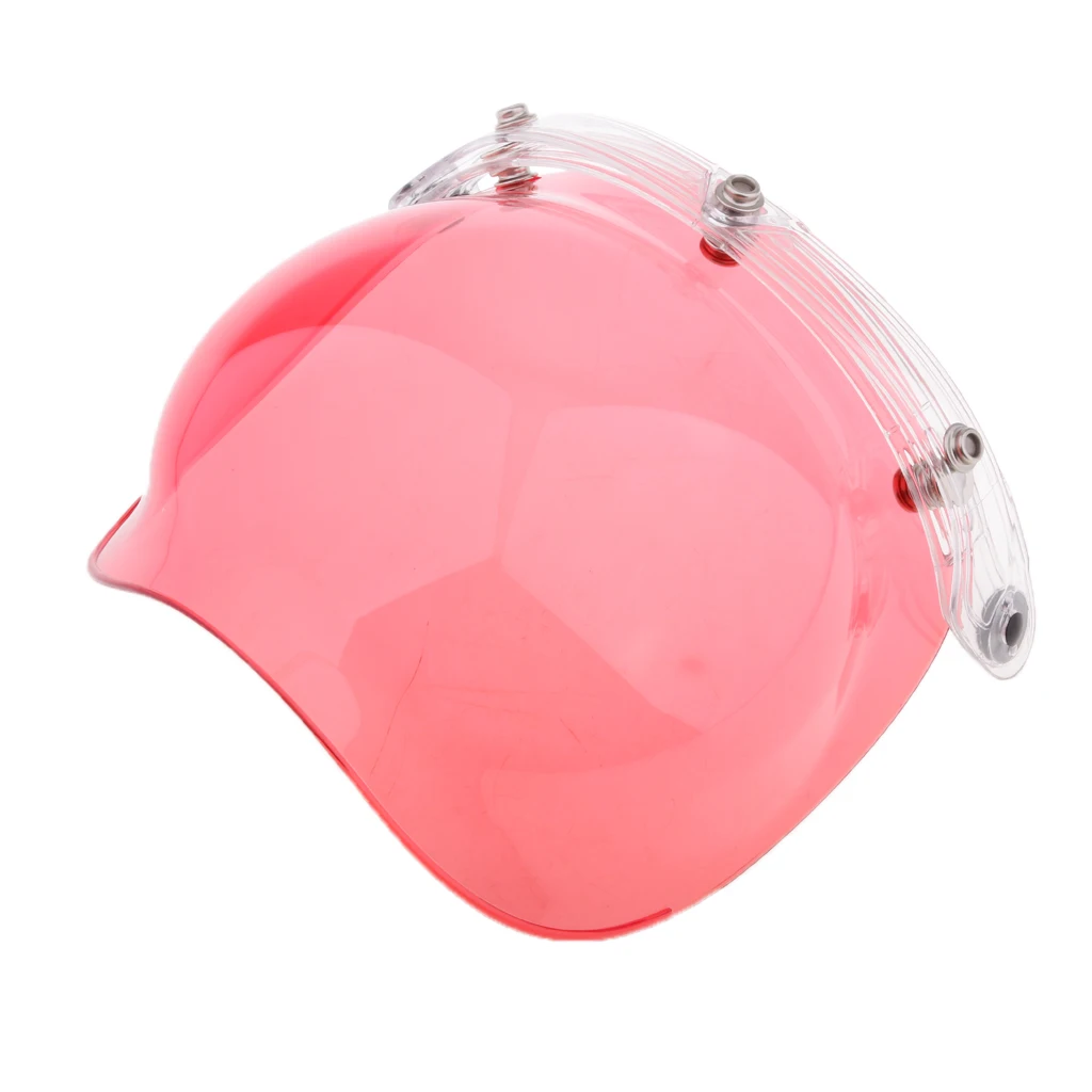 Universal Bubble 3-Snap Motorcycle Helmet Visor Flip Up Face Shield Lens Plain Adjust Height Flip Up Design