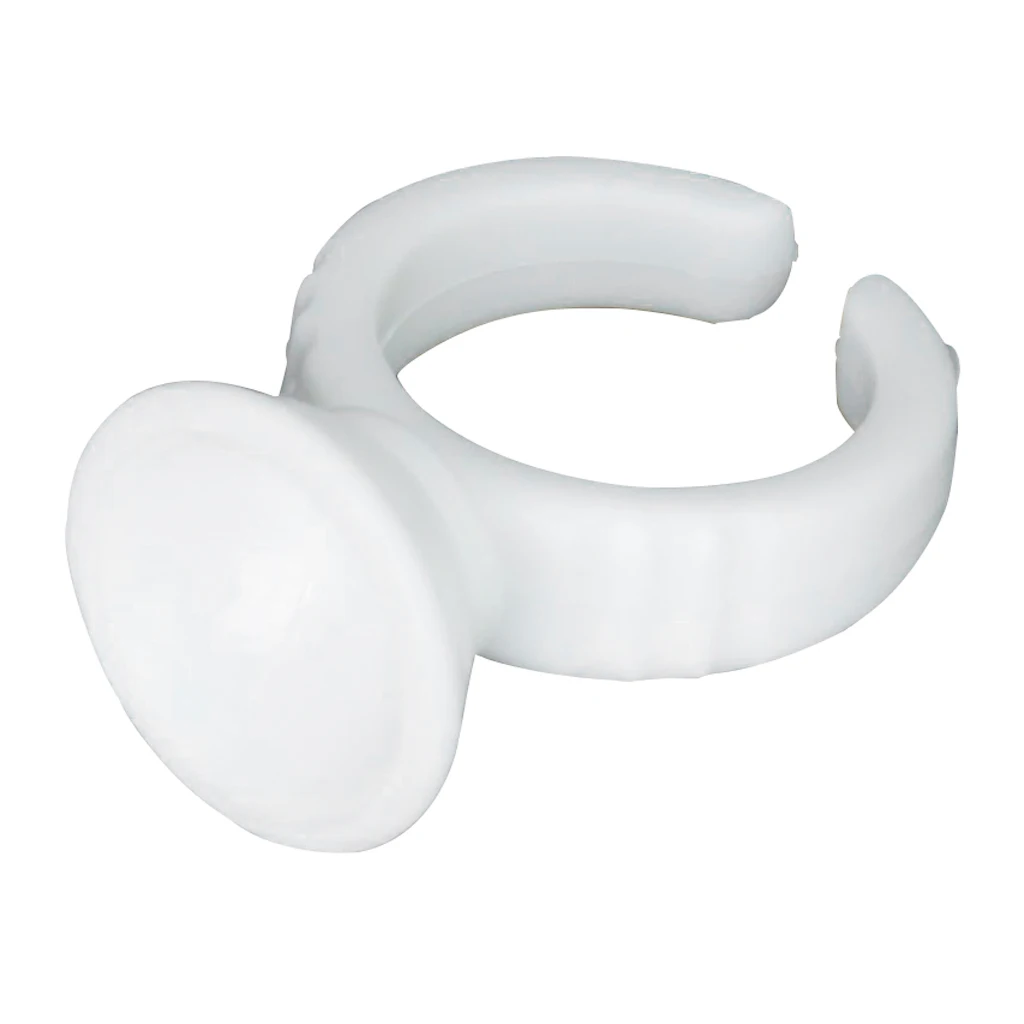 

YOST 100pcs White Tattoo Adhesive Pigment Holders Ring Disposable Eyelash Extension Glue Holder 13mm