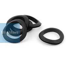 10 x Черный резиновый 50 мм с открытым горлом двойное кольцо сбоку кабельная проводка втулка