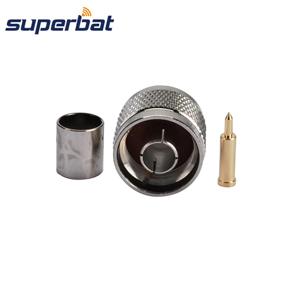 Superbat RF коаксиальный разъем N обжимной прямой штекер мужского типа для кабеля LMR400 RG8 RG213 RG214
