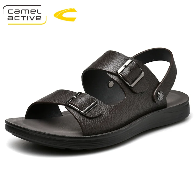 Camel Active/ г. Новые быстросохнущие сандалии из натуральной кожи летние качественные повседневные кроссовки противоскользящая обувь для пляжного отдыха 19328 - Цвет: Коричневый