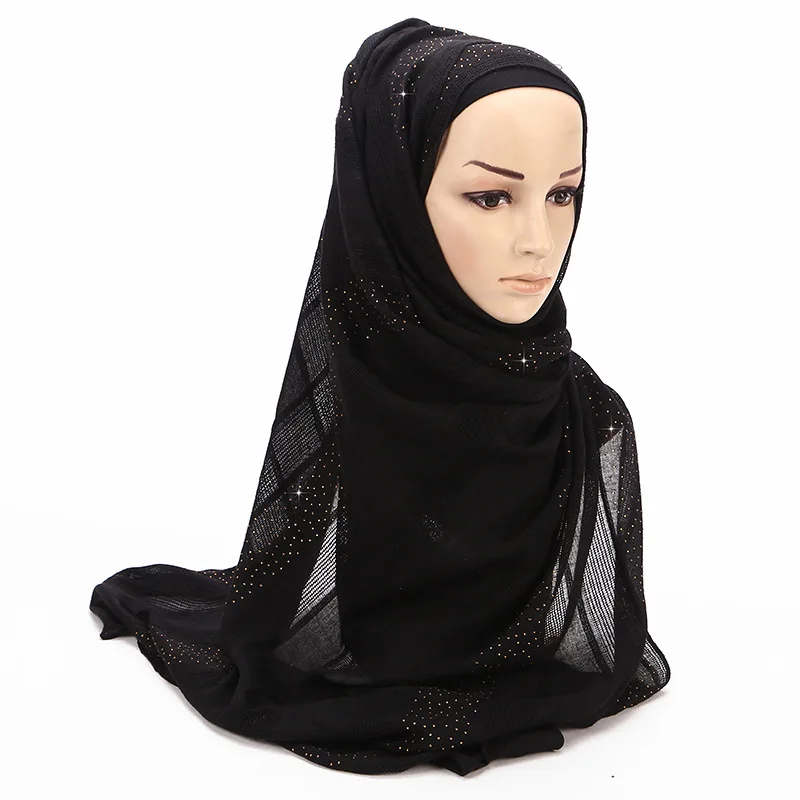 

Fashion Women Cotton Linen Scarf Rhinestone Muslim Hijab Islamic Dubai Arabic Morocco Ramadan Shawls Headwear VKHJ1014