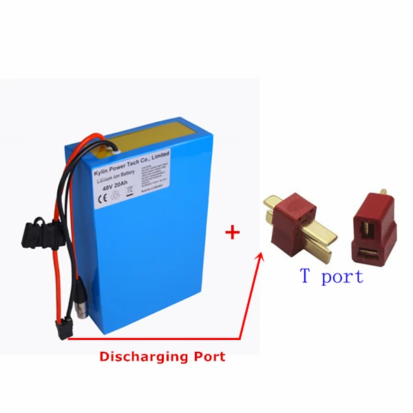48 В 20AH литий-ионный Электрический скутер велосипед батарея для Li-ion Ebike 750 Вт 1000 Вт велосипедный мотор& 30A BMS 54,6 в 2A зарядное устройство - Цвет: T Port