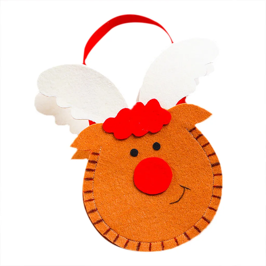 New Cute Christmas Candy Storage Bag Party Decoration 3pcs Nonwovens Bags Sweet Gift Xmas Stocking Handbag Decor Supplies | Дом и сад