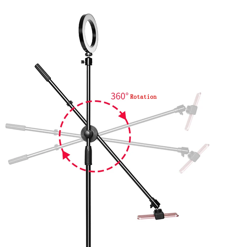 20 см кольцевой светильник лампа+ регулируемый телефон съемки 1,3 м напольный кронштейн Подставка с стрелой Набор для фото фотографии живой заполняющий светильник