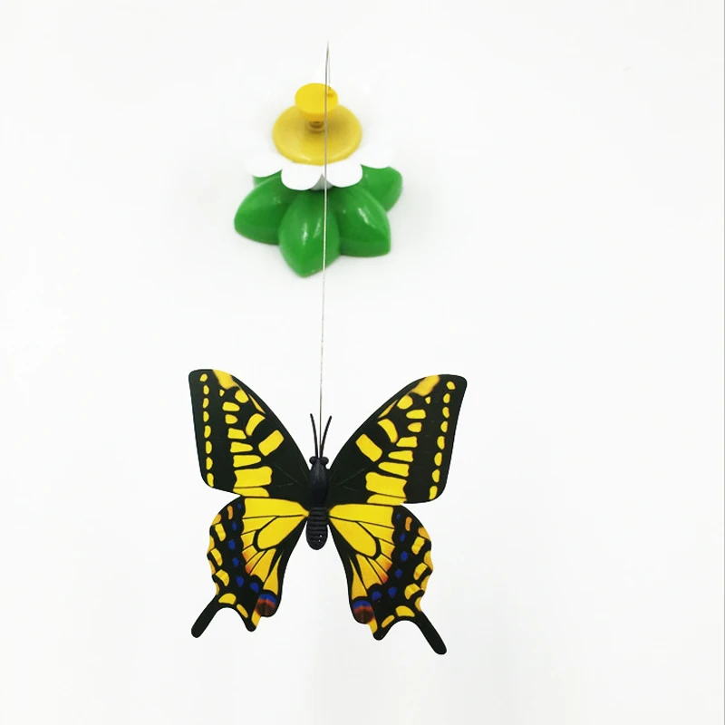Mayitr Electric Rotating Flower Butterfly Hummingbird Cat Toys Funny Pet Kitten Teaser Interactive Playing Toy Pet Supplies Hot
