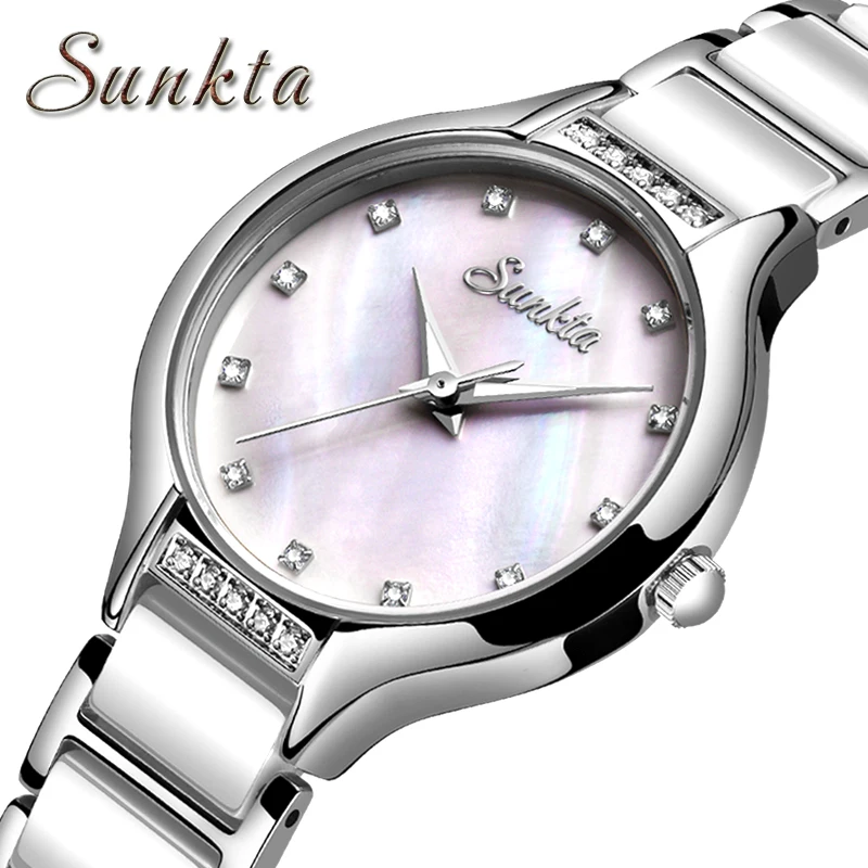 SUNKTA золотые часы женские креативные стальные часы-браслет Relogio Feminino Montre Femme