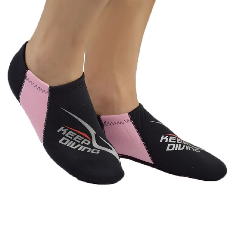 3 мм неопрена дайвинг носки подводное плавание пляж плавание дайвинг теплые носки гидрокостюм Водные виды спорта, серфинг обувь для Каяка обувь - Цвет: Розовый