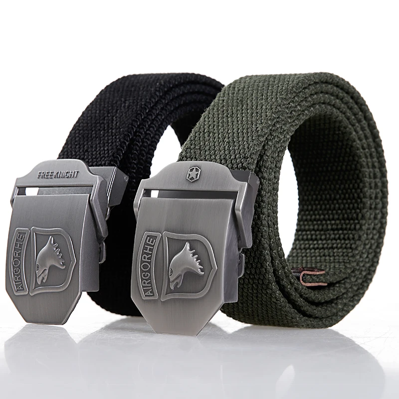 

Outdoor Tactical Military Belt Equipment Man Stainless Buckle Simple Canvas Belts for Men Combat Survival Waist Support