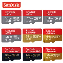Оригинальная карта памяти sandisk, класс 10 A1, 16 ГБ, 32 ГБ, 64 ГБ, 128 ГБ, Micro SD карта, Экстрим PRO V30, TF карта для Samrtphone и планшетного ПК