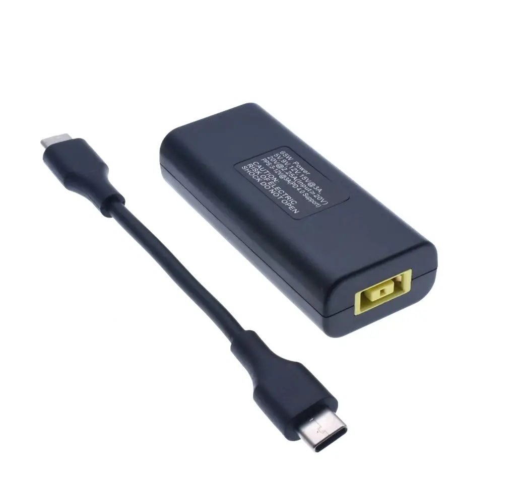 Адаптер питания постоянного тока USB Type C конвертер разъем для ноутбука квадратный