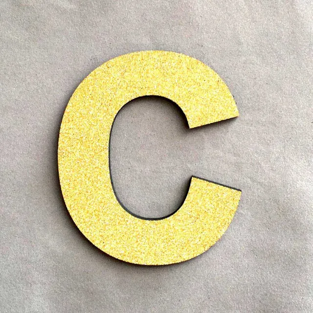 1pcs Eglish Letters Glitter Gold Letter Wall Stickers 3D Alphabet