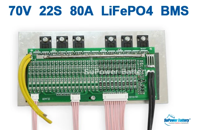 SuPower 22S 3.2Vx22 66V 70V 80V 79V 80A LiFePo4 LFP LiFe Battery BMS система управления балансировкой PCB Чип