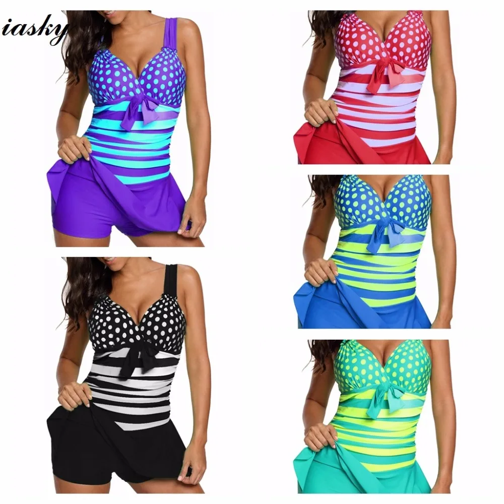 IASKY, новинка, плюс размер, одежда для плавания, женский купальник, пуш-ап, танкини, два предмета, купальные костюмы, купальный костюм, S-5XL