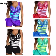 IASKY, новинка, плюс размер, одежда для плавания, женский купальник, пуш-ап, танкини, два предмета, купальные костюмы, купальный костюм, S-5XL