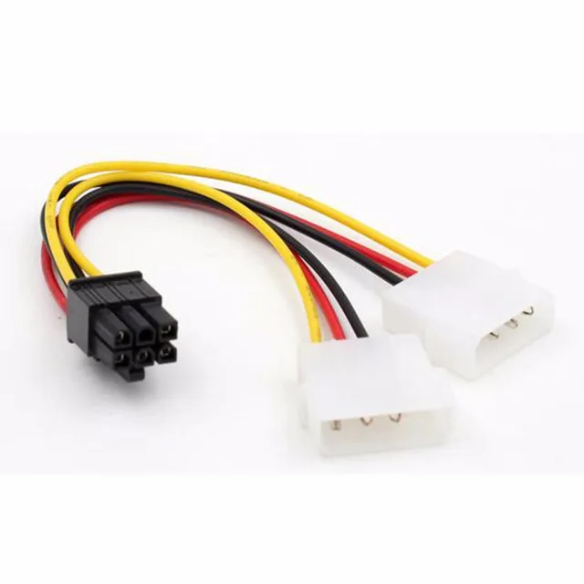 Modest 20pcs/lot Two 4pin to 6pin Graphics display card Power cable Modest 20pcs/lot Two 4pin to 6pin Graphics display card Power cable