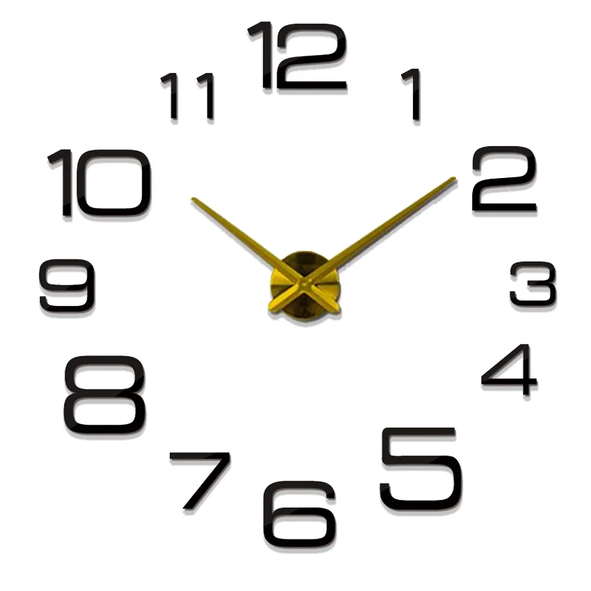 New Size Classic Silver Hands Quartz Wall clock Large Number Wall Clock