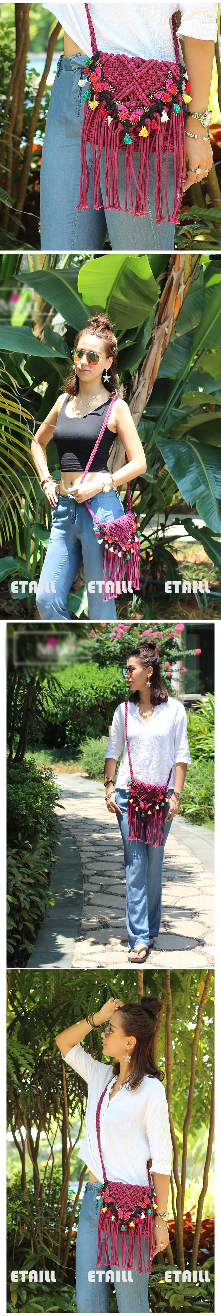 Crochet Straw beach bags Floral Pattern