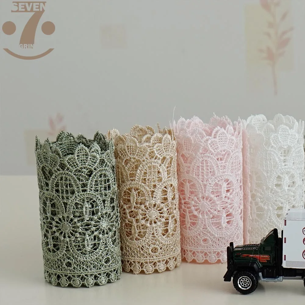 

Free Shipping 1 Lot/15Yards 10cm Width Taupe Coffee Embroidered Lace Border For DIY Crafts Sewing Accessories For Home Textile