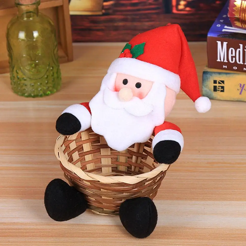 New Christmas Reindeer Candy Basket Santa Snowman Elk Children Gift Basket Christmas Decorative Supplies