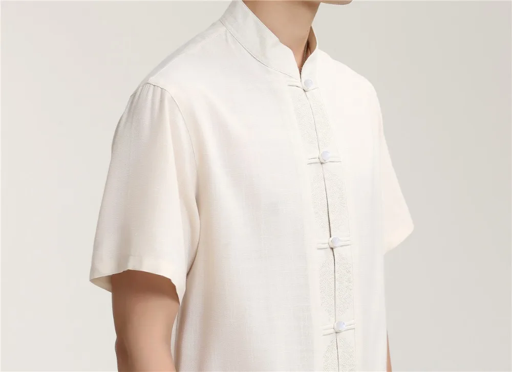 Шанхай история короткий рукав Китайская традиционная Костюмы кунг-фу Рубашка для парня китайского Топ для человек свободные рубашки