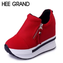 HEE GRAN Cuñas Mujeres Botas 2017 Nuevos Zapatos de Plataforma Enredaderas Mujer Resbalón Botines Moda Zapatos de Las Mujeres Ocasionales XWD4722