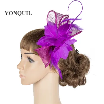 

17 colors artistic sinamay feather material fascinators photographic studio headpiece derby bar hats suit for all season MYQ078