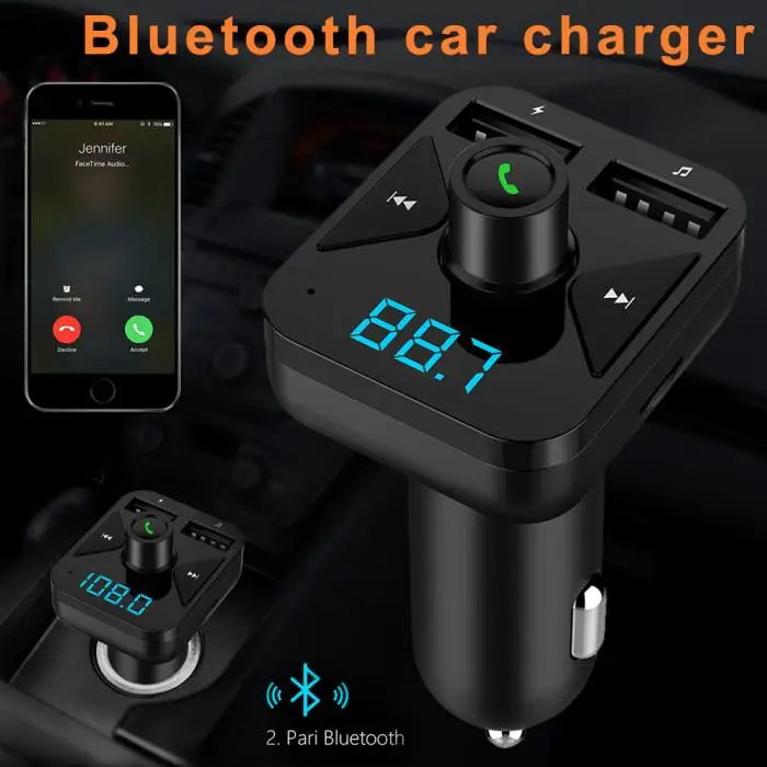 MP3 музыкальный плеер fm-передатчик Bluetooth беспроводной двойной USB выход Автомобильное зарядное устройство TD326