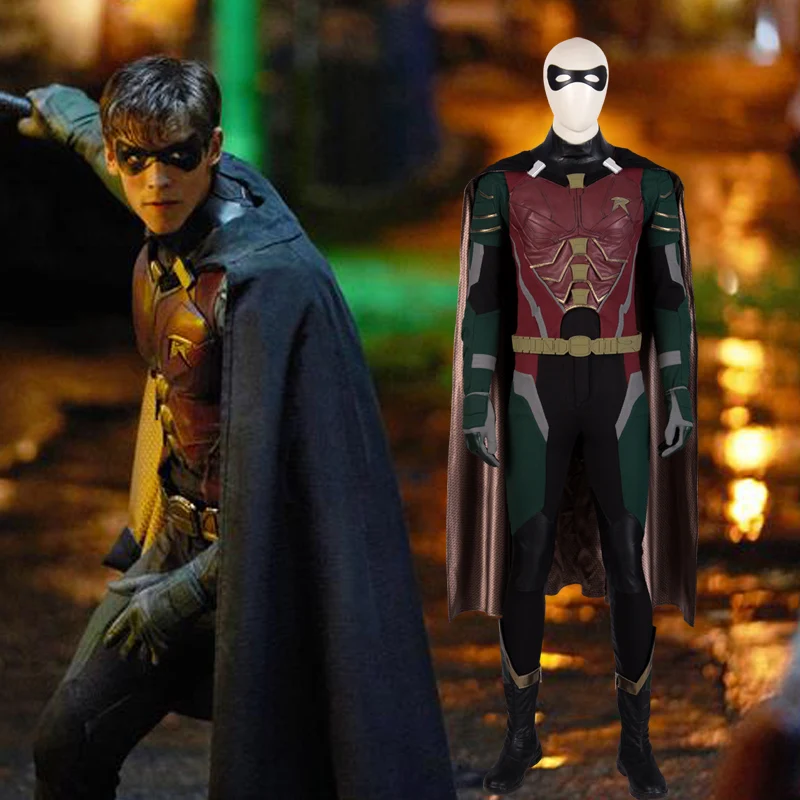 

MANLUIYUNXIAO DC Superhero Titans Robin Cosplay Costume Nightwing Men Adult Halloween Anime Cosplay Attack on Titan