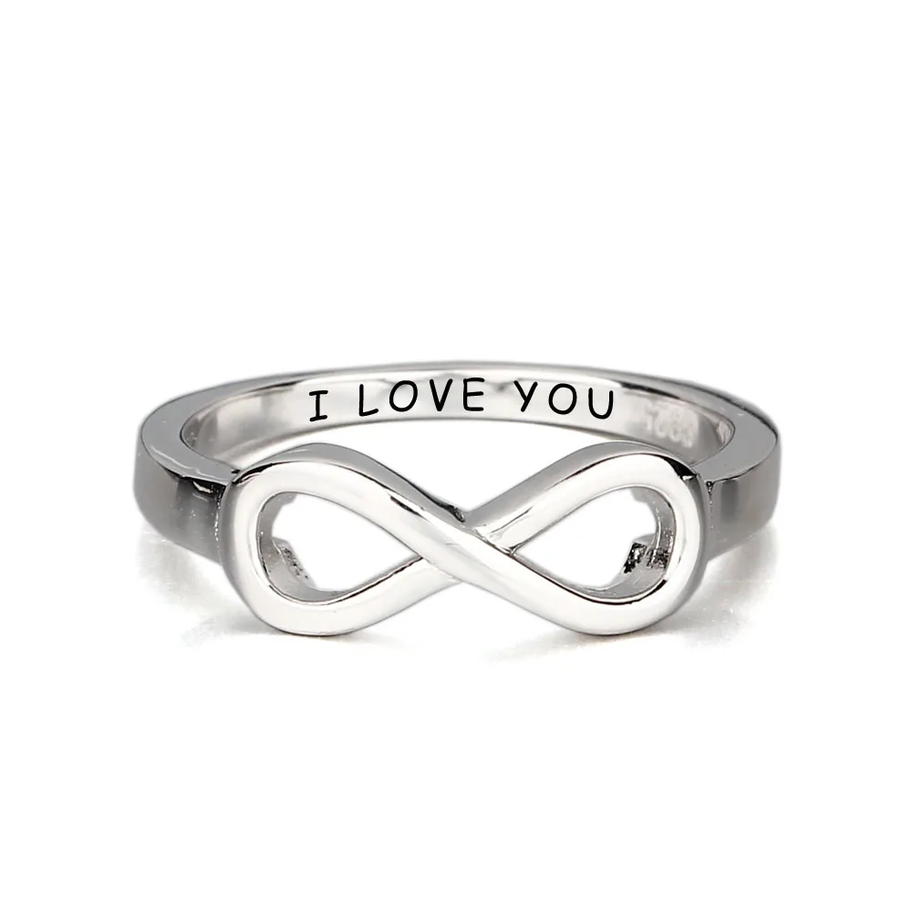 Personalized 925 Sterling Silver Infinity Ring Engraved Friendship Ring Sister Ring For Party Best Gift (JewelOra RI102142)