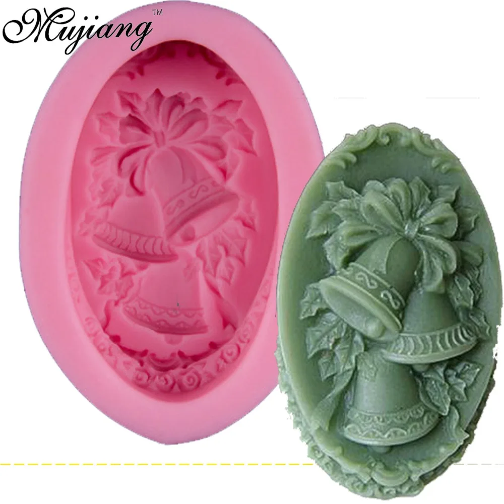 3D Christmas Bells Silicone Soap Molds Fimo Clay Candle Moulds Cupcake