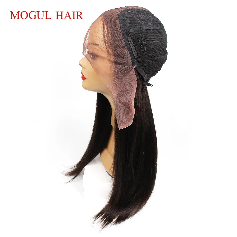 Mogul волос Часть Синтетические волосы на кружеве натуральные волосы парики для черный Для женщин бразильской волос предварительно сорвал прямые волосы парик средней части 14-24 дюймов
