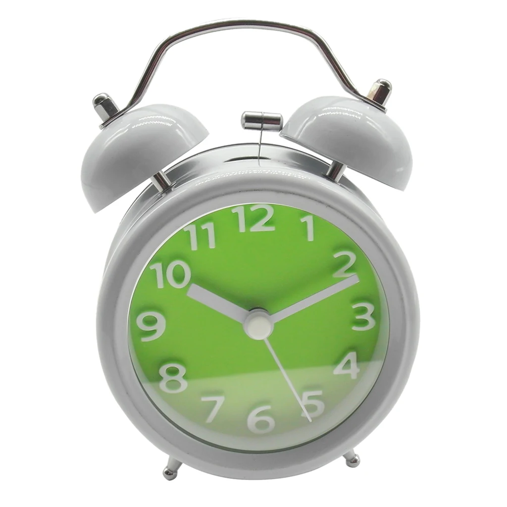 Classic Retro Twin Bell Silent Non-ticking Sweep Quartz Movement Loud Alarm Clock with Night Light for Bedroom Bedside Office