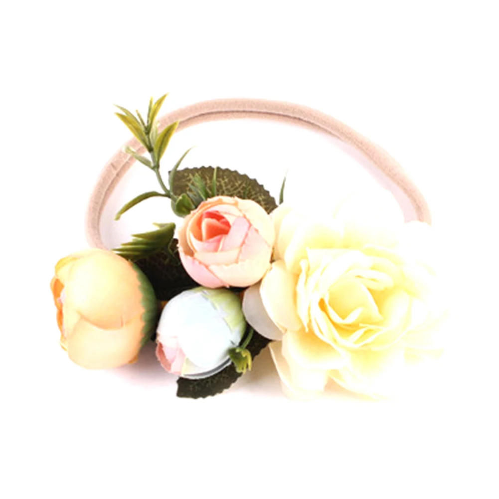 

2017 Newborn Baby Hats Flower Headband Baby Flower Elastic Lace Headband Hair Accessories Girls Headdress