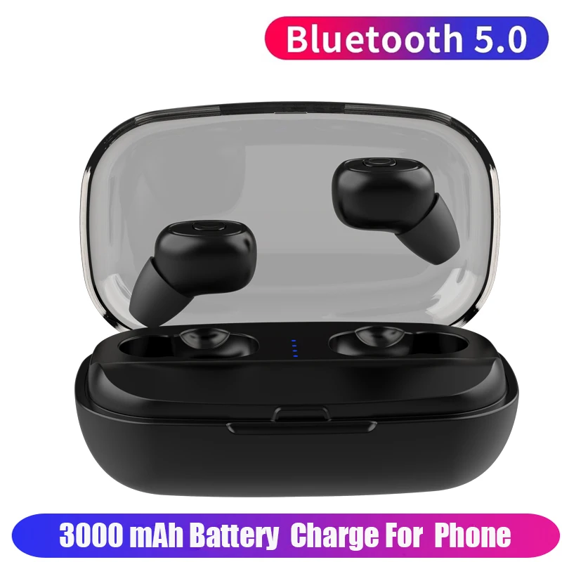 TWS Bluetooth наушники мини беспроводные 3000 мАч зарядный чехол HiFi с микрофоном стерео