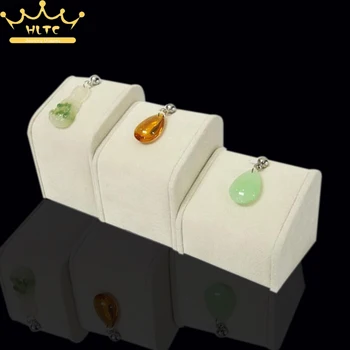 

Newest Jewelry Display Beige Velvet Pendant Holder Necklace Stand 3pcs/lot Jewellery Organizer Showcase