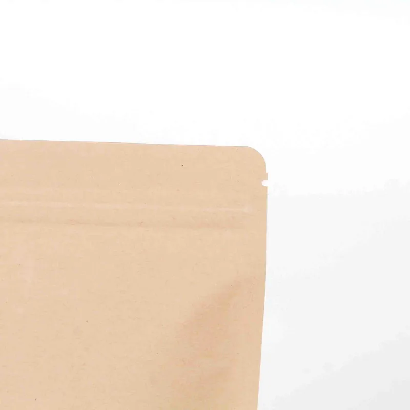Ferimo100pcsZip замок встать мешок крафт-бумага уплотнительное мешочек с окном пищевой упаковки кофе хранения подарок мешок конфет