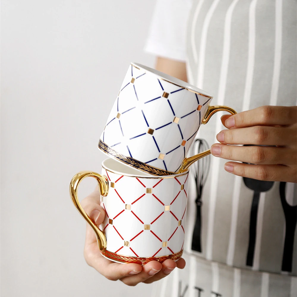 Позолоченная Кружка 380 мл в скандинавском британском стиле, золотистый керамический кружка керамическая для кофе кружка из костяного фарфора, чашка для молока, позолоченная кружка