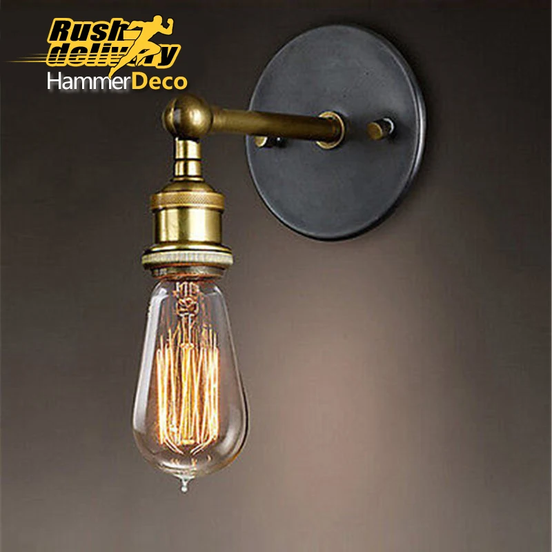 Loft American Vintage Wall Lamps Bedroom Bedside Lamp Industrial