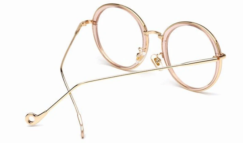 Круглые оправы для очков женские стильные очки кошачий глаз UV400 металлическая оправа оптические модные компьютерные очки 47872