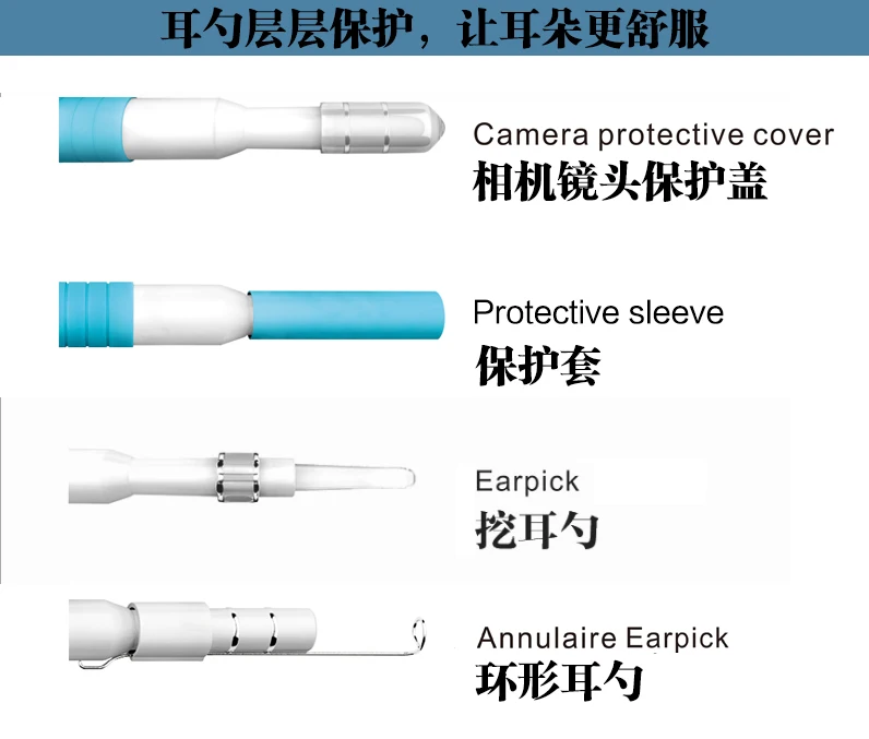  WIFI ear spoon 5.5mm 720P  Lens Ear endoscope USB Endoscope Borescope Inspection Otoscope Camera for IOS Android PC