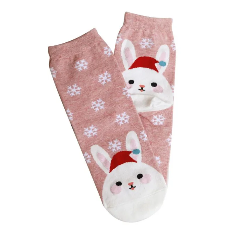Розовый кролик забавные рождественские Женские повседневные носки милые унисекс носки medias de mujer calcetines popsocket женские носки