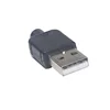 10 шт./лот Штекерный USB тип A 4P черные защелкивающиеся треугольные разъемы пластиковый корпус USB коннектор разъем хвостовой штекер зажим ► Фото 2/5