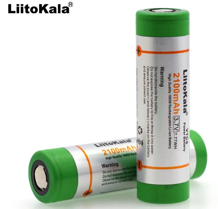 Liitokala Новинка 3,6 V 18650 VTC4 2100mAh высокий расход 30A перезаряжаемая батарея для электронной батареи для сигарет