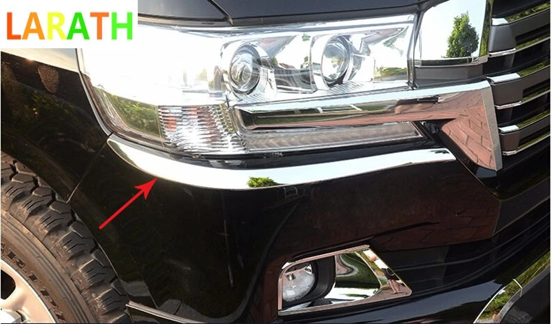 Накладка на переднюю фару для Toyota Land Cruiser FJ200 2016 2017 ABS Chrome ABS|trim cover|abs chromeeyebrow trim |