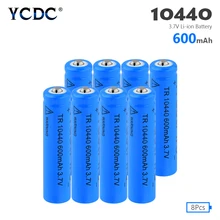 2/4/8 sztuk 3.7 V 10440 bateria zastępcza litowa komórki do latarki elektryczna maszynka do golenia klawiatura mysz 600mah 10440 bateria litowo-jonowa