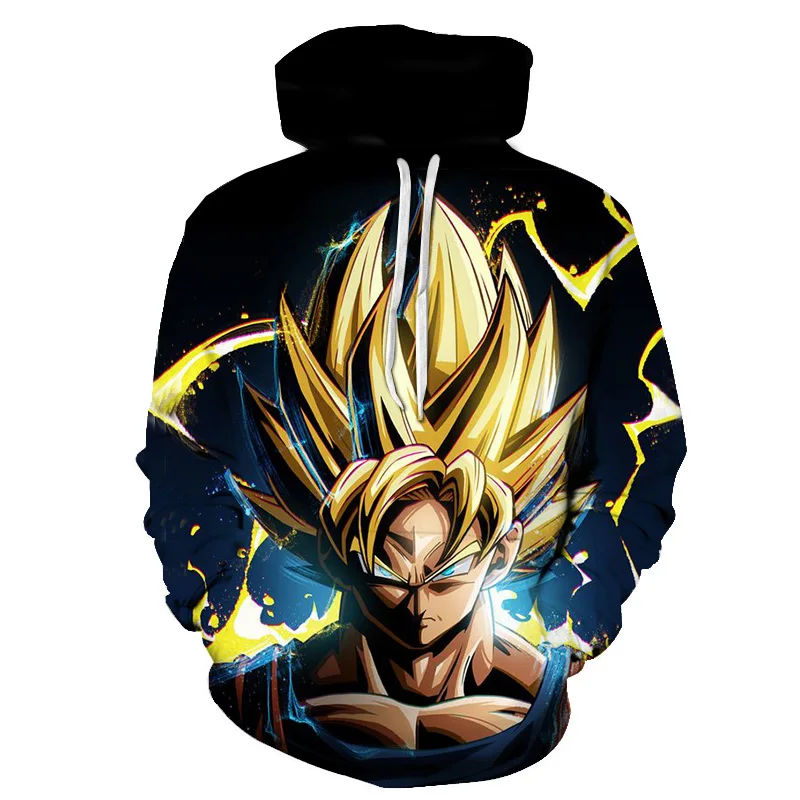 Street wear cartoon hoodie ball dragon ball Z pocket super SAIYAN men hooded sweatshirt  Goku tracksuit men casual fitness