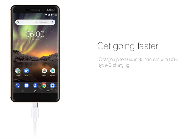 Stock in Europe New NOKIA 6 4GB RAM 64GB ROM Qualcomm Snapdragon 630 2.2GHz Octa Core 5.5 Inch 2.5D IPS Corning Gorilla Glass FHD Screen Dual Camera Android 7.1 4G LTE Smartphone