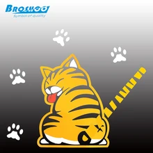 Fashion 2016 NEW Hot Sales Cartoon Funny Cat Moving Tail Stickers Reflective Car Window Wiper Decals car styling accessories